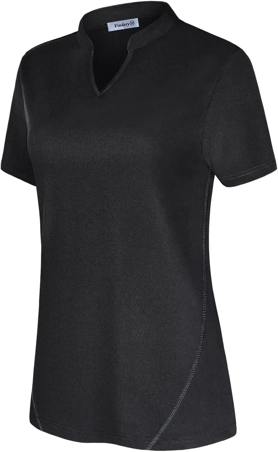 Vldnery Womens Golf Shirt Moisture Wicking V Neck Athletic Loose Yoga Workout Polo Shirt