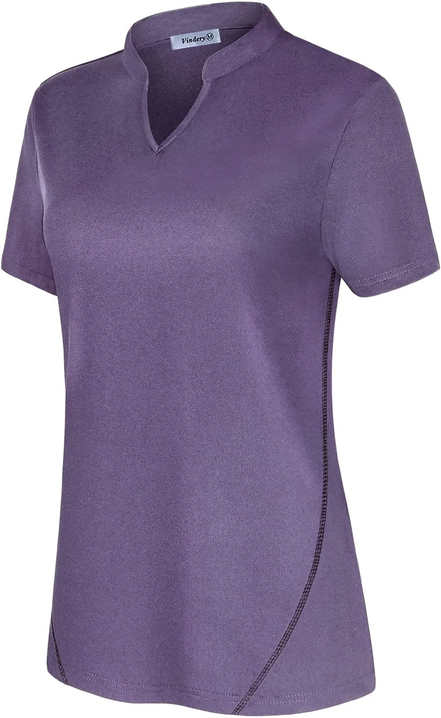 Vldnery Womens Golf Shirt Moisture Wicking V Neck Athletic Loose Yoga Workout Polo Shirt