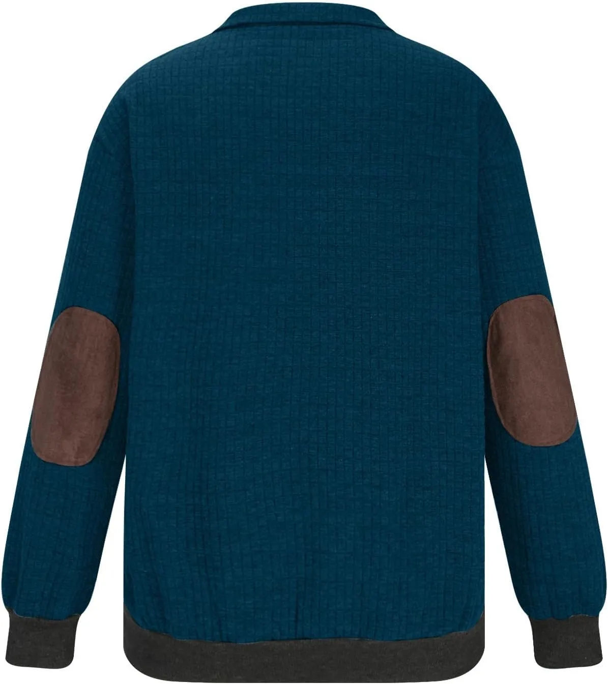 Waffle Knit Sweatshirts for Men Lightweight Long Sleeve Quarter Zip Pullover Shirts Regular Fit Solid Fall Shirt
