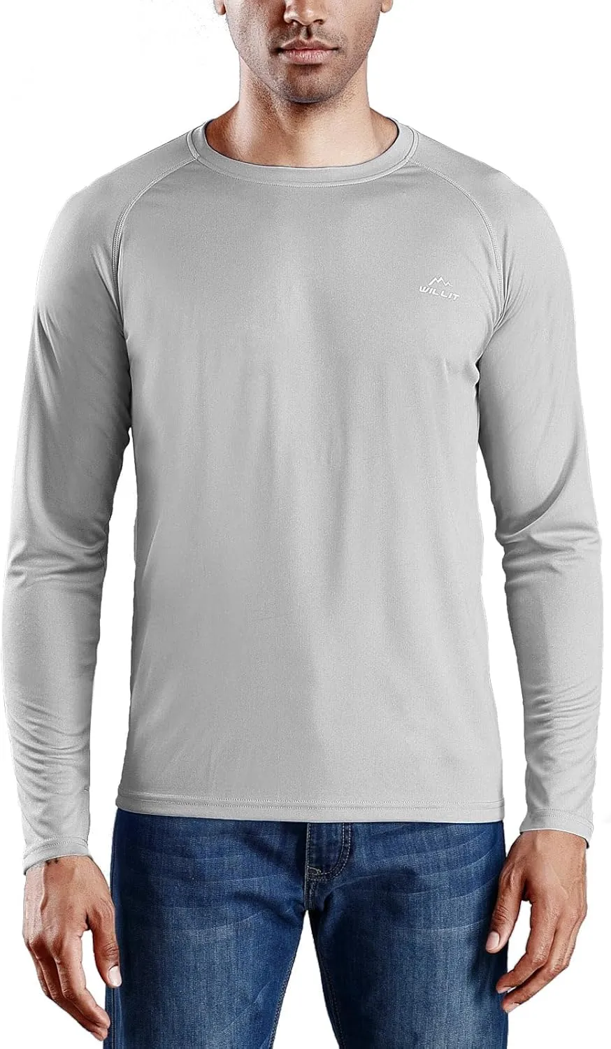 Willit Men's Rash Guard Swim Shirts UPF 50  Long Sleeve Shirts Sun Protection SPF Hiking Fishing UV Shirt
