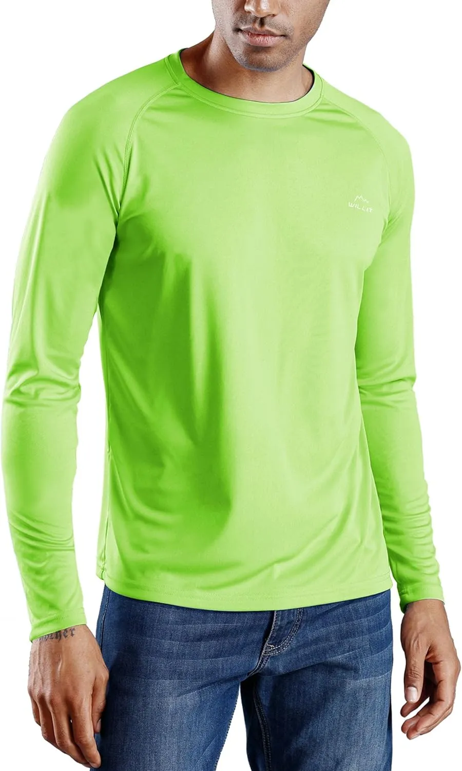 Willit Men's Rash Guard Swim Shirts UPF 50  Long Sleeve Shirts Sun Protection SPF Hiking Fishing UV Shirt