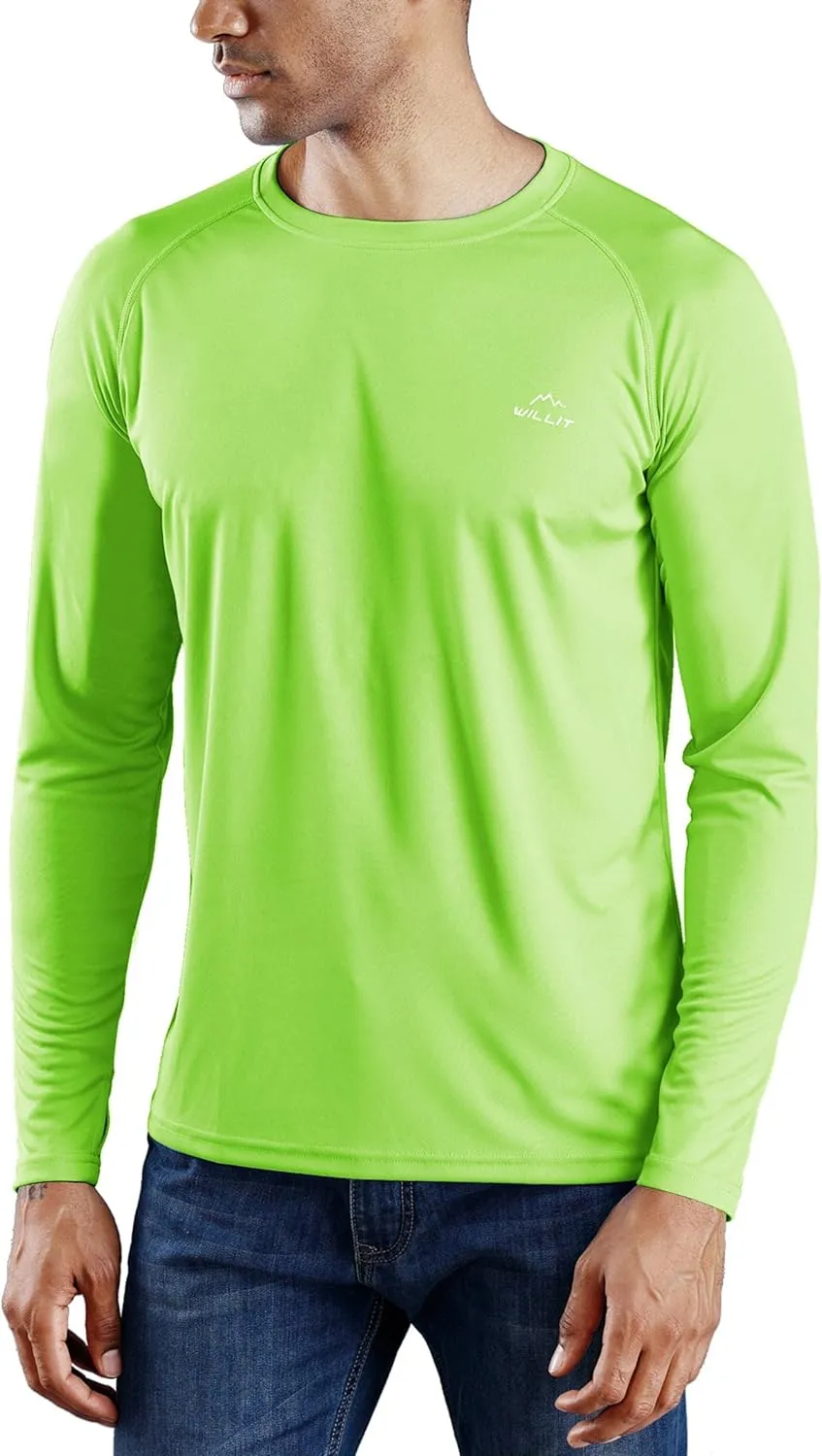Willit Men's Rash Guard Swim Shirts UPF 50  Long Sleeve Shirts Sun Protection SPF Hiking Fishing UV Shirt