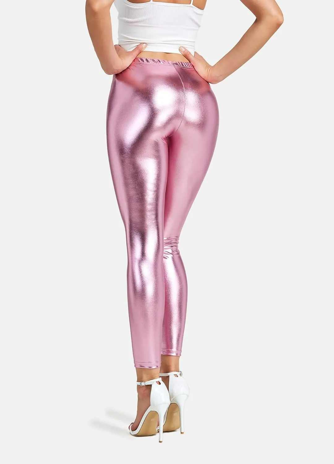 Women Shiny Metallic Sports Leggings Bright Pencil Pant Fitness Fashion Jeggings Candy Color Trousers