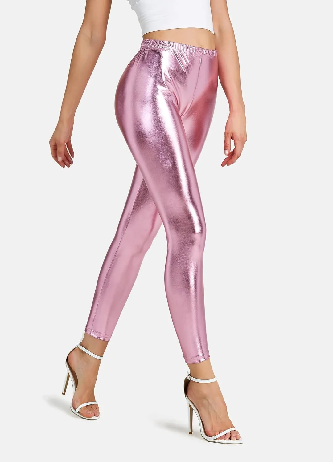 Women Shiny Metallic Sports Leggings Bright Pencil Pant Fitness Fashion Jeggings Candy Color Trousers