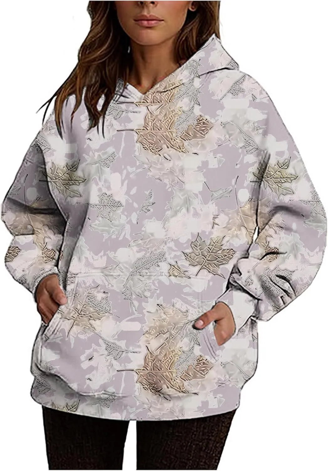 Womens 2024 Fall Sweatshirt Long Sleeve Fashion Graphic Design Pullover Hoodies Casual Oversized Sweaters Clothes