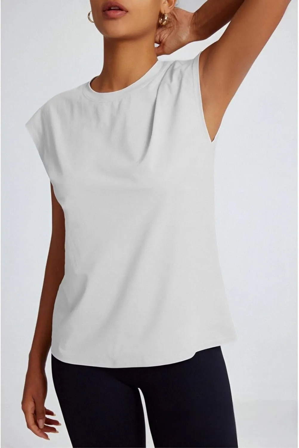 Women's Athletic Shirts Moisture Wicking Tennis Tops Exercise Gym Workout Tee Cap Sleeve