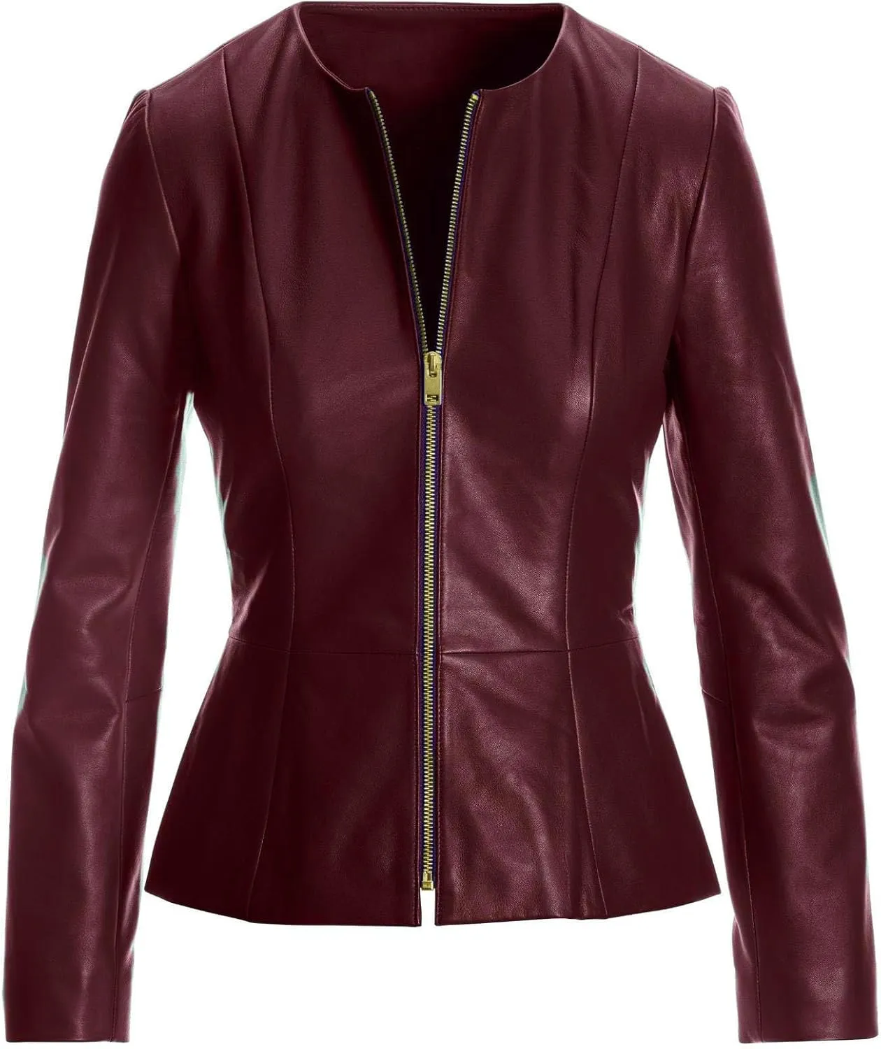 Womens Drowned Black Biker Lambskin Genuine Leather Jacket, Biker Jacket