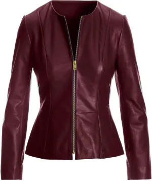 Womens Drowned Black Biker Lambskin Genuine Leather Jacket, Biker Jacket