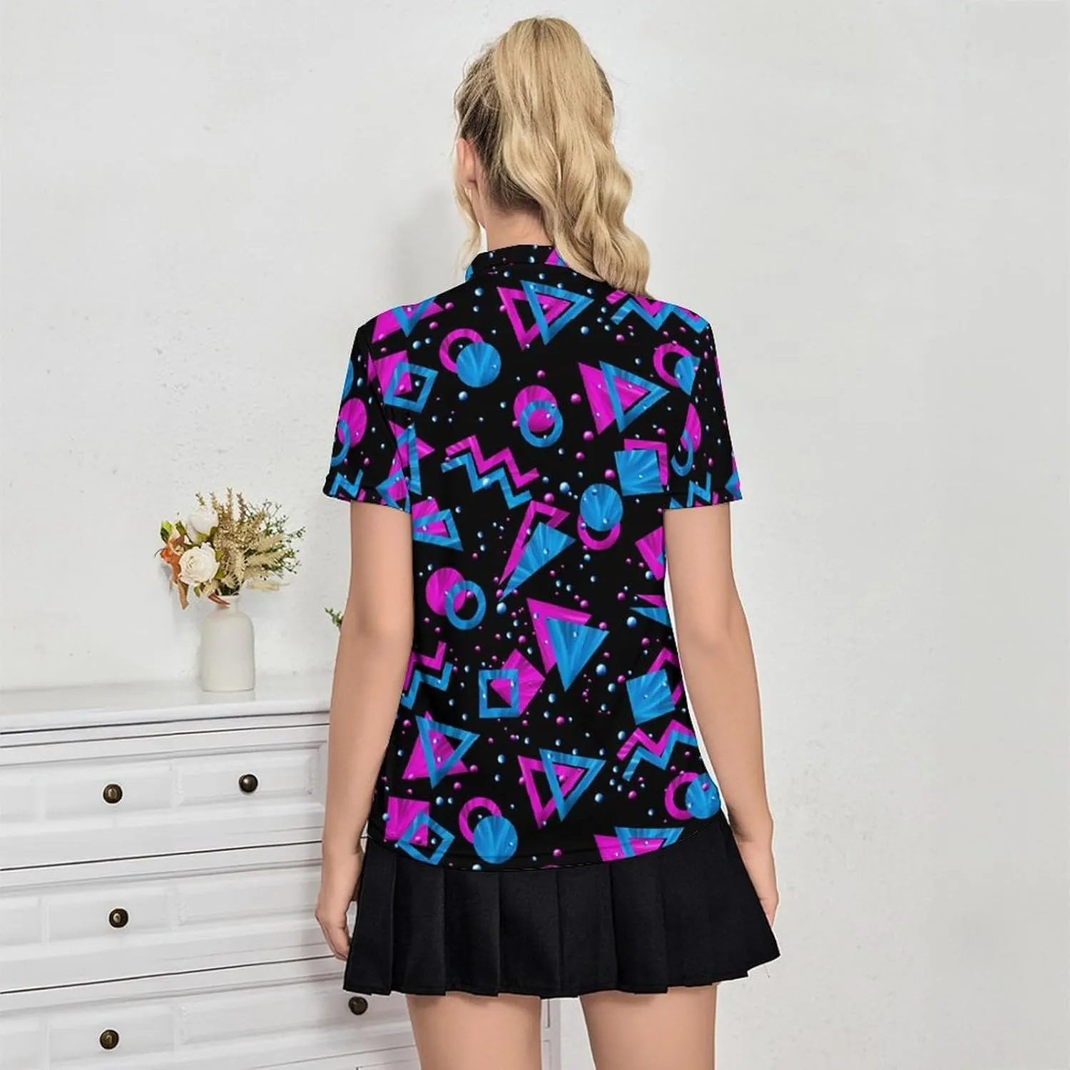 Women's Golf Polo Shirts Funny Short Sleeve Polo Shirts Quick Dry Tennis Tops Collared Golf Outfits Lightweight Workout Tops