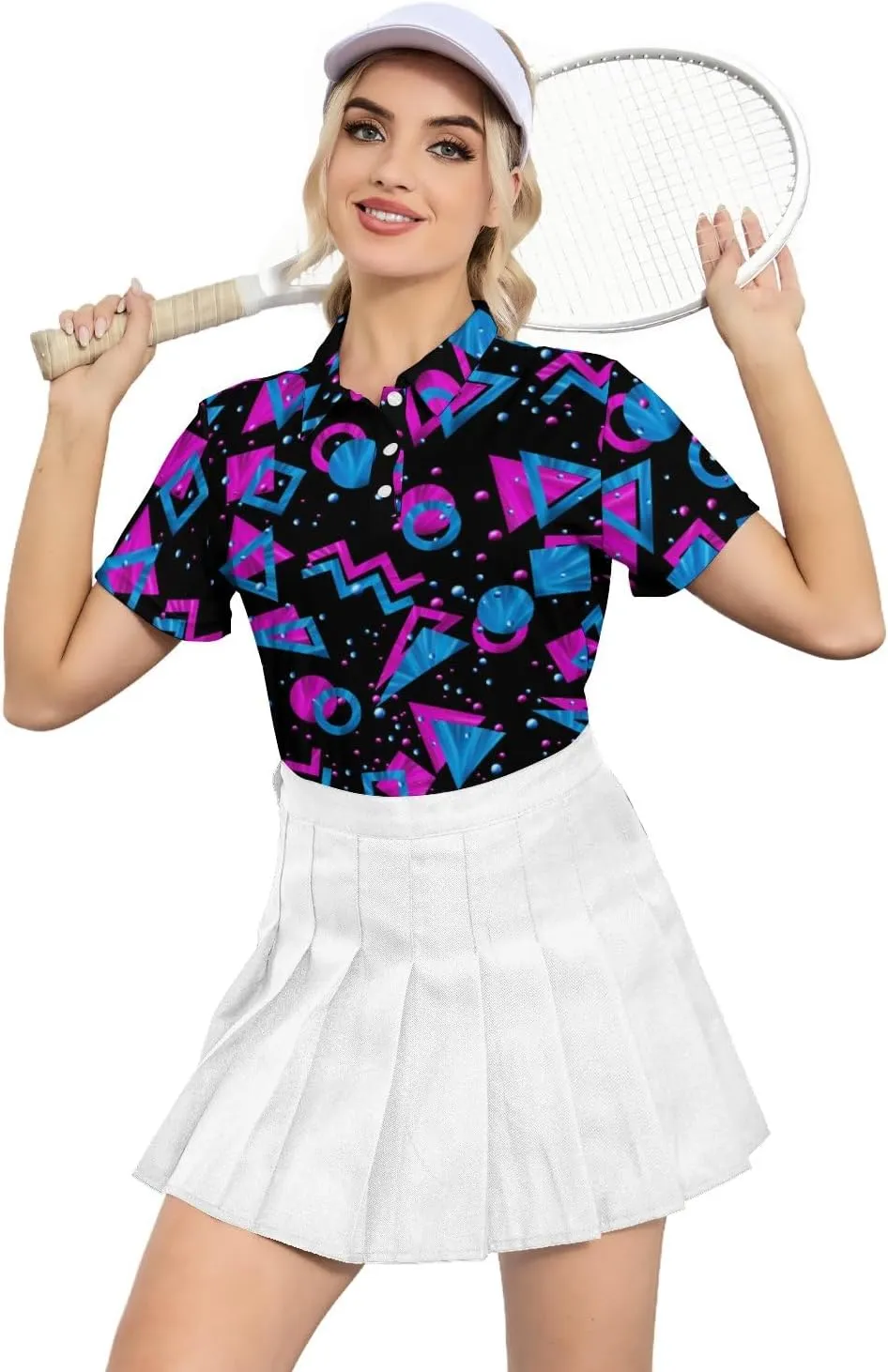 Women's Golf Polo Shirts Funny Short Sleeve Polo Shirts Quick Dry Tennis Tops Collared Golf Outfits Lightweight Workout Tops
