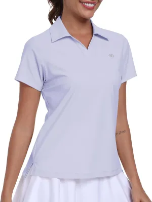 Women's Golf Polo Shirts Short Sleeve Moisture Wicking Golf Apparel Lady Golf Tops