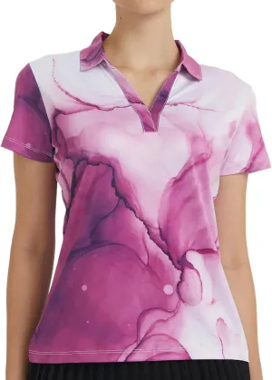 Womens Golf Shirt - Performance Moisture Wicking Quick-Dry Golf Polo Shirts for Women