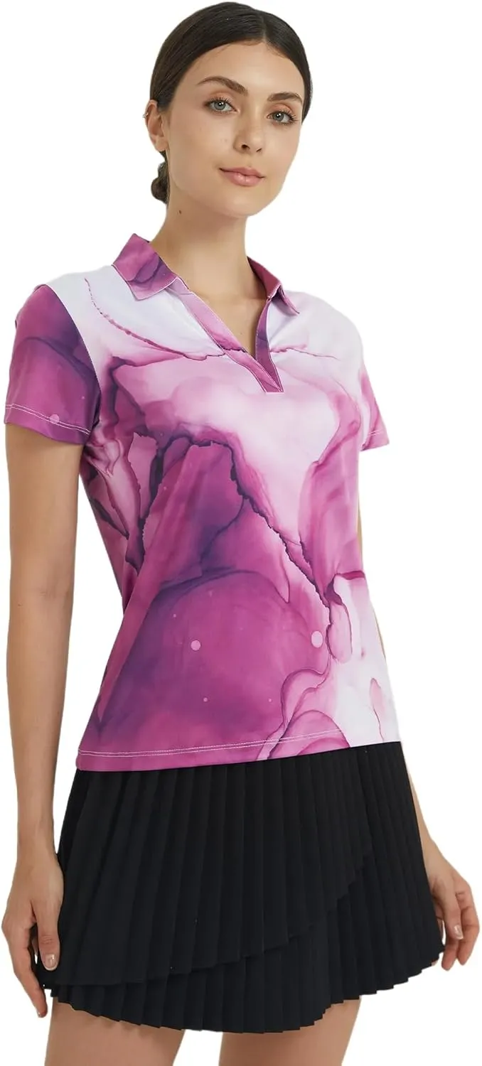 Womens Golf Shirt - Performance Moisture Wicking Quick-Dry Golf Polo Shirts for Women