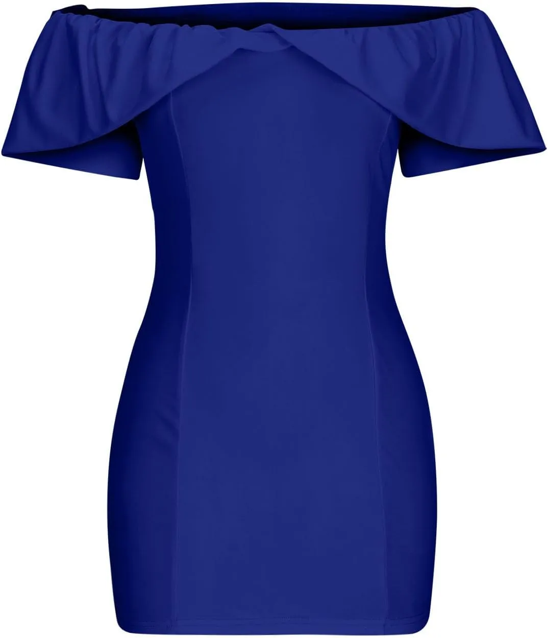 Womens Off Shoulder Ruffle Short Sleeve Wedding Guest A Line Dress Cocktail Party Pencil Dresses Slim Fit Dress