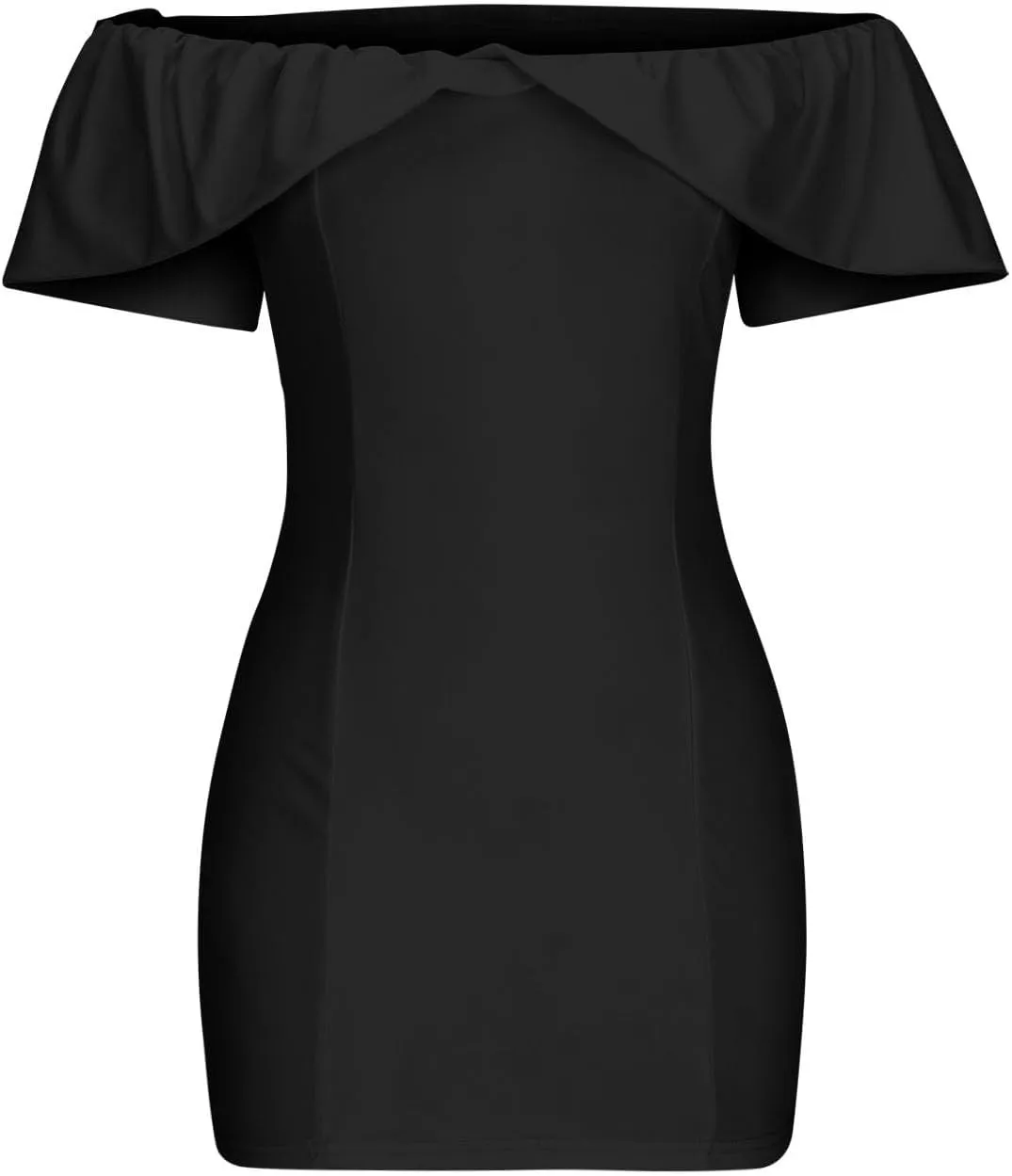 Womens Off Shoulder Ruffle Short Sleeve Wedding Guest A Line Dress Cocktail Party Pencil Dresses Slim Fit Dress