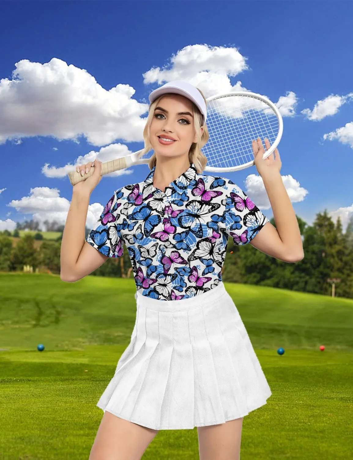 Women's Polo Shirt Quick Dry Golf Short Sleeve Shirts Moisture Wicking Polo Shirts Sports Tennis Shirt