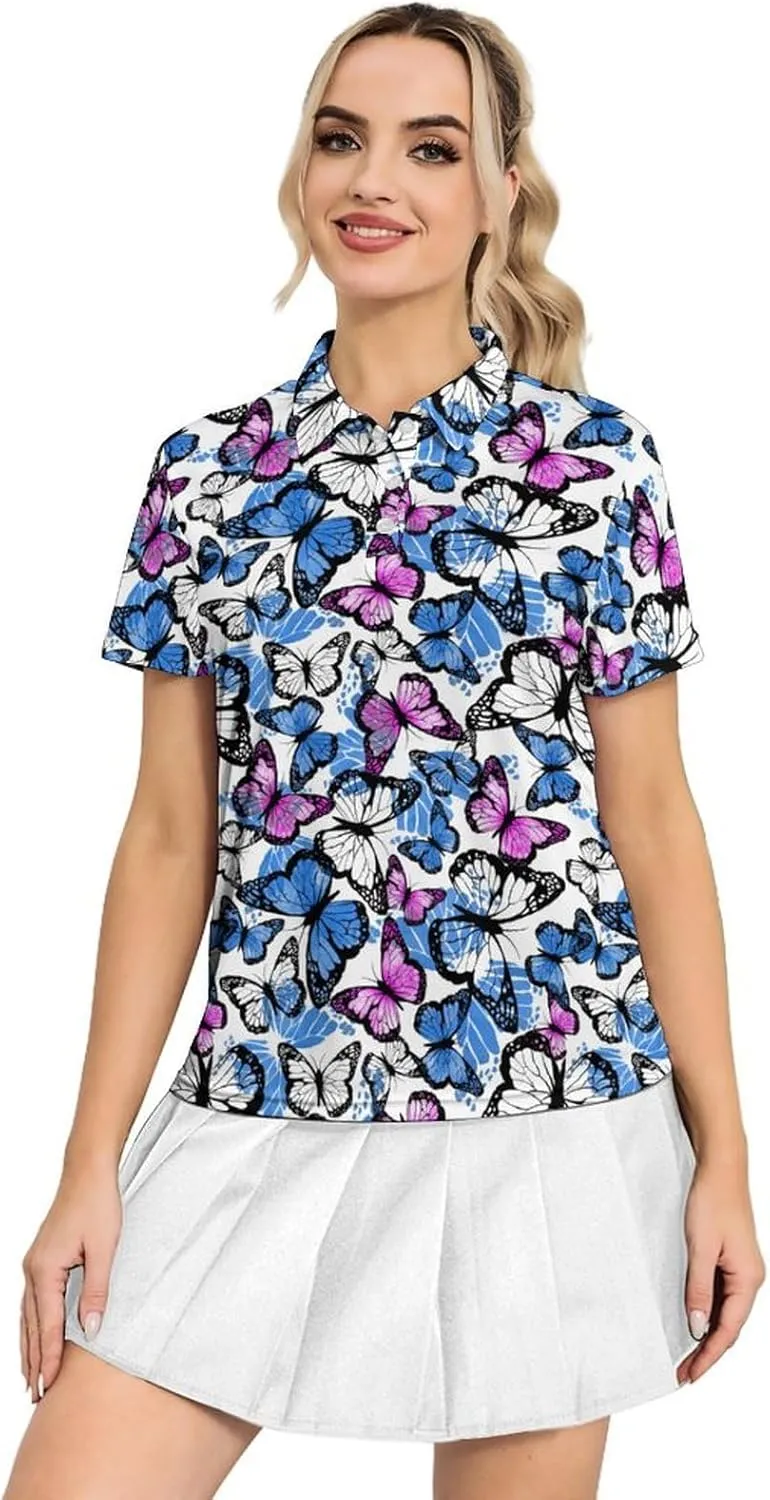 Women's Polo Shirt Quick Dry Golf Short Sleeve Shirts Moisture Wicking Polo Shirts Sports Tennis Shirt