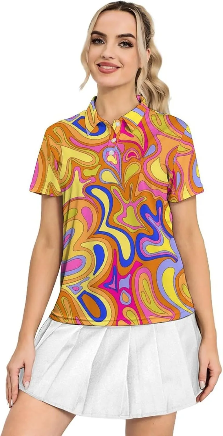 Women's Polo Shirt Quick Dry Golf Short Sleeve Shirts Moisture Wicking Polo Shirts Sports Tennis Shirt