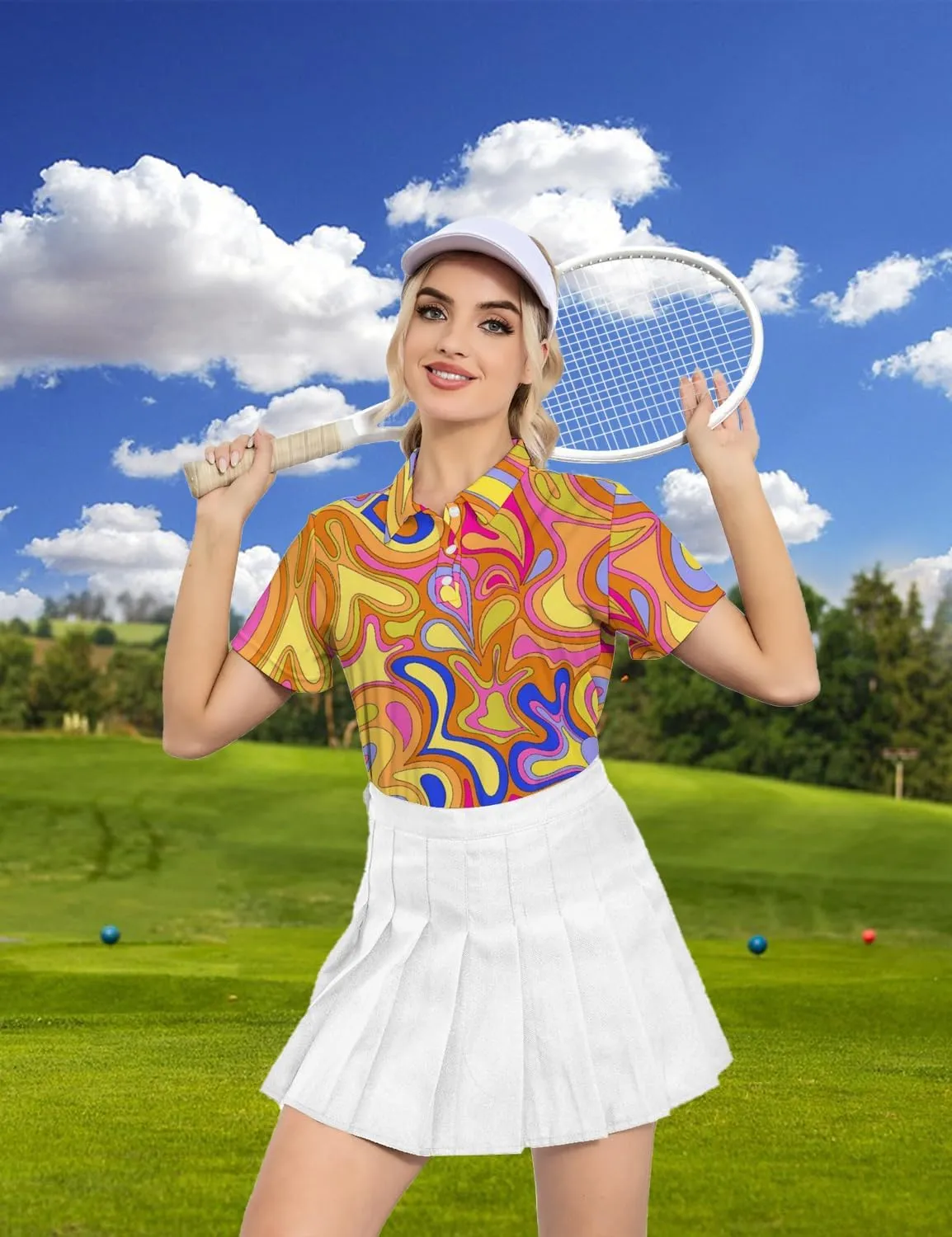 Women's Polo Shirt Quick Dry Golf Short Sleeve Shirts Moisture Wicking Polo Shirts Sports Tennis Shirt