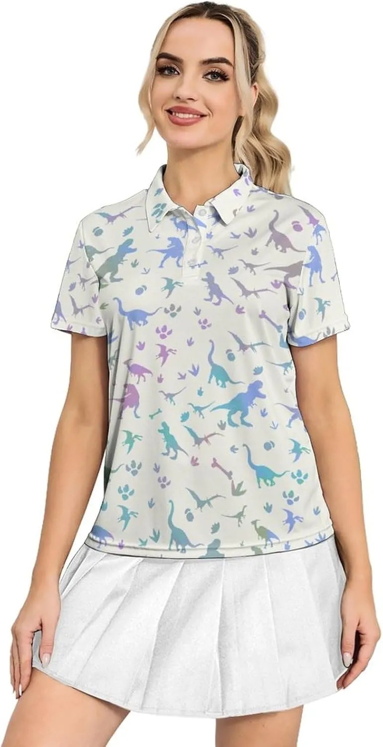 Womens Polo Shirts Hawaiian Golf Shirts Short Sleeve Moisture Wicking Quick Dry Athletic Sport Golf Outfit for Women