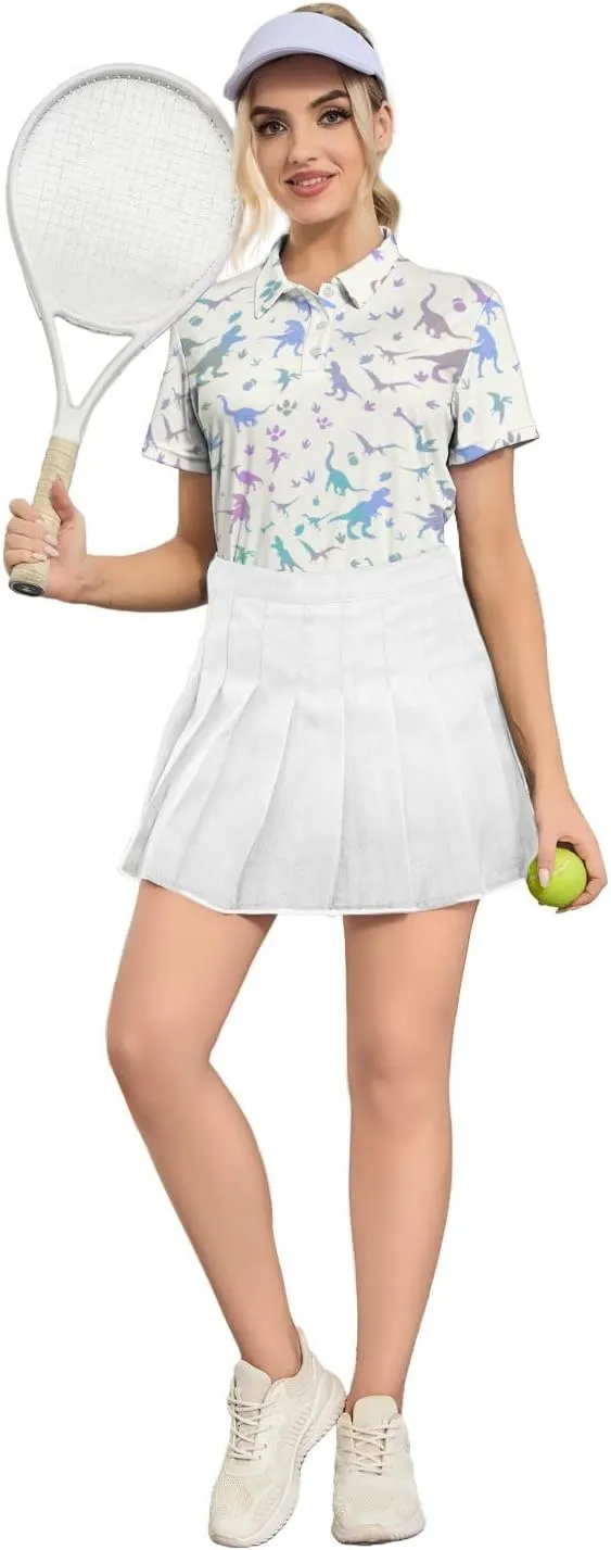 Womens Polo Shirts Hawaiian Golf Shirts Short Sleeve Moisture Wicking Quick Dry Athletic Sport Golf Outfit for Women