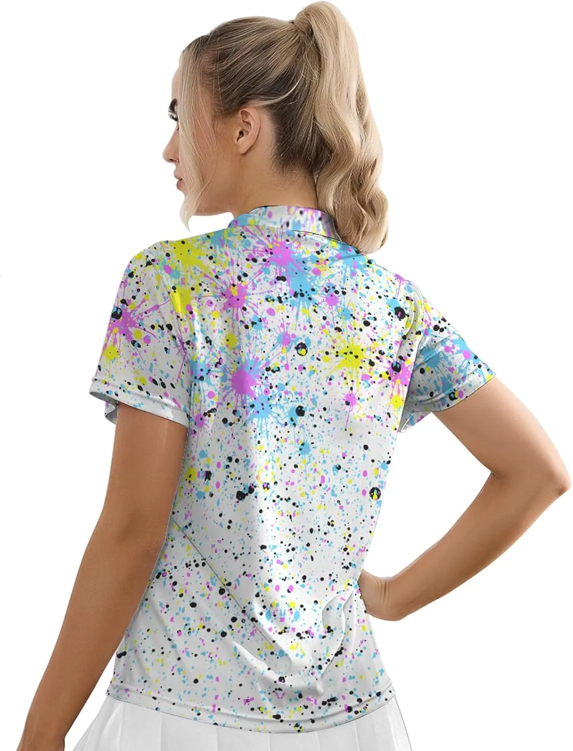 Womens Polo Shirts Hawaiian Golf Shirts Short Sleeve Moisture Wicking Quick Dry Athletic Sport Golf Outfit for Women