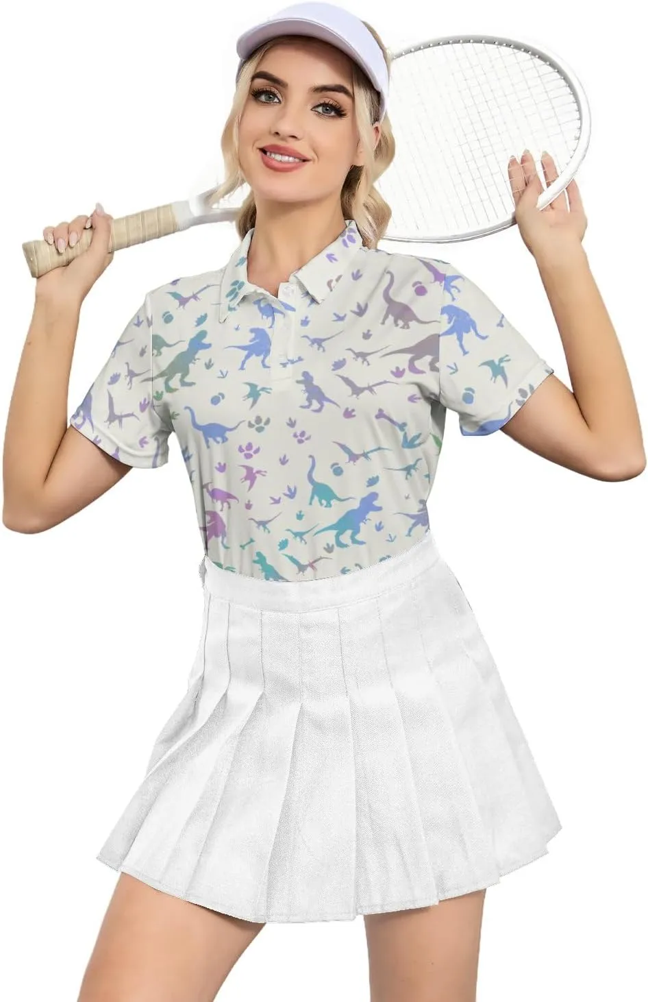 Womens Polo Shirts Hawaiian Golf Shirts Short Sleeve Moisture Wicking Quick Dry Athletic Sport Golf Outfit for Women