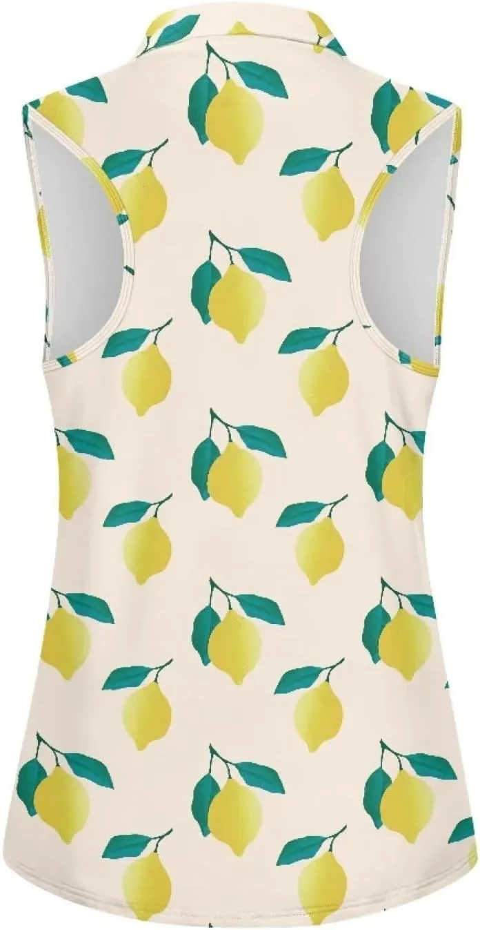 Women's Sleeveless Golf Shirts Racerback Design Tennis Shirts Moisture Wicking Golf Tank Top