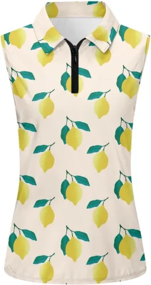 Women's Sleeveless Golf Shirts Racerback Design Tennis Shirts Moisture Wicking Golf Tank Top