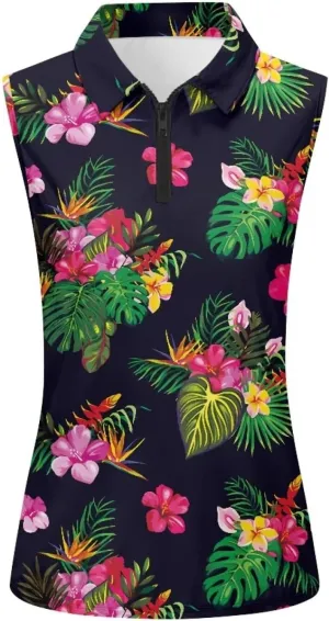 Women's Sleeveless Golf Shirts Racerback Design Tennis Shirts Moisture Wicking Golf Tank Top