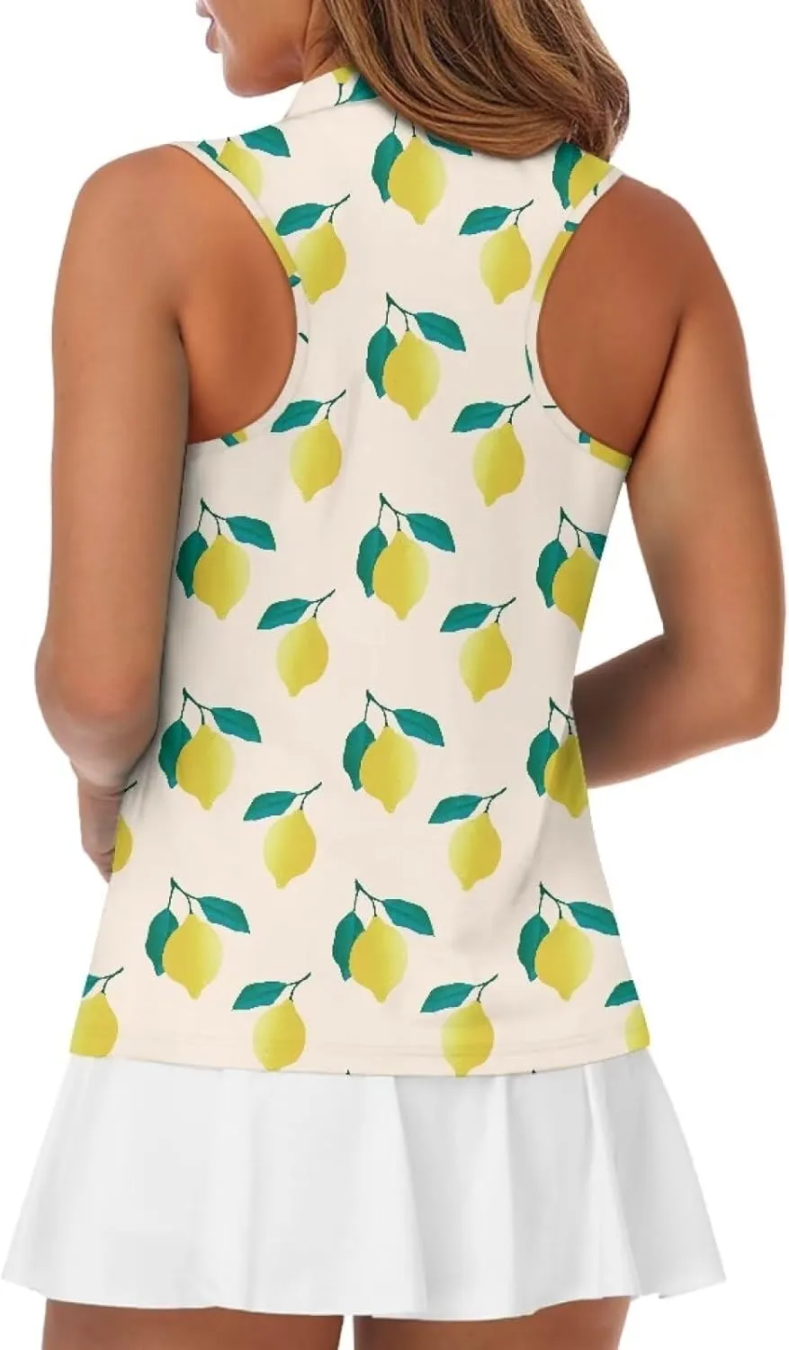Women's Sleeveless Golf Shirts Racerback Design Tennis Shirts Moisture Wicking Golf Tank Top
