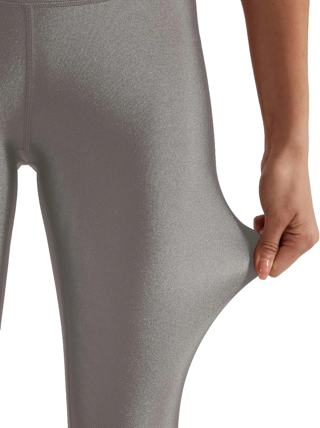 Women's Stretched Shiny Sports Leggings High Waisted Yoga Pants Tummy Control Pleather Tights