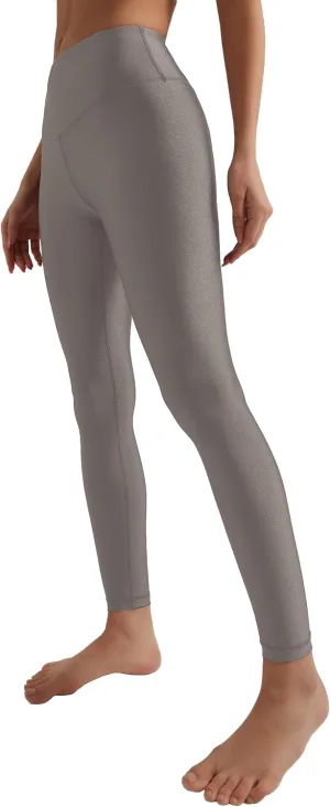 Women's Stretched Shiny Sports Leggings High Waisted Yoga Pants Tummy Control Pleather Tights