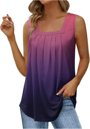 Womens Tank Tops Camisole Cami Top Casual Flowy Summer Sleeveless Tunic Tshirts Cami Vest Ruched Tops Hide Belly Tops