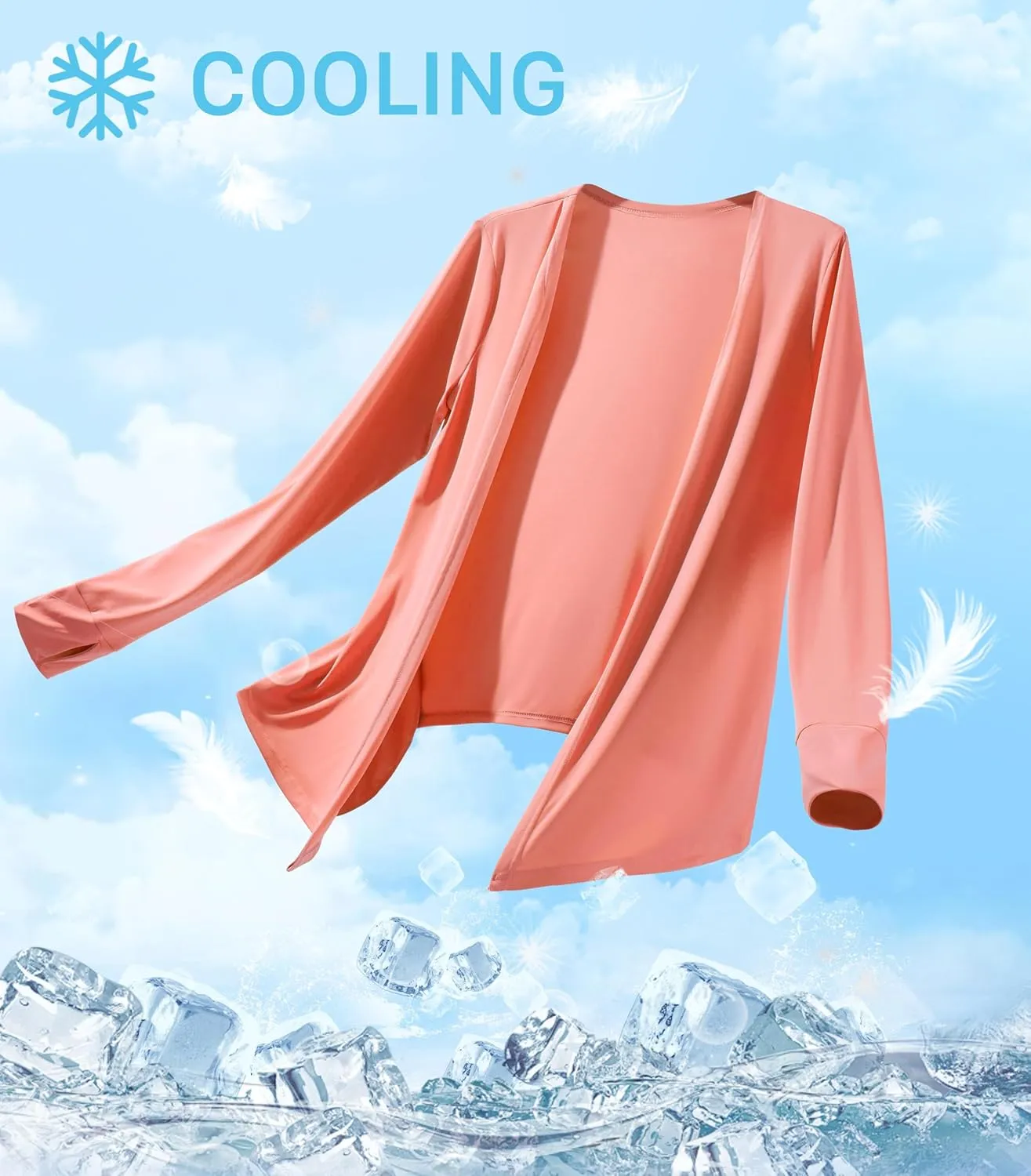 Women's UPF 50  Sun Shirt Long Sleeve UV Sun Protection Shirts Lightweight Cardigan for Women with Pockets SPF Swim Cover Up