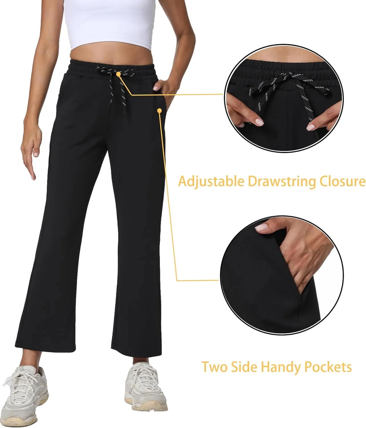Women's Workout Joggers with Pockets-Quick Dry Athletic Lounge Pants for Hiking Yoga and Running