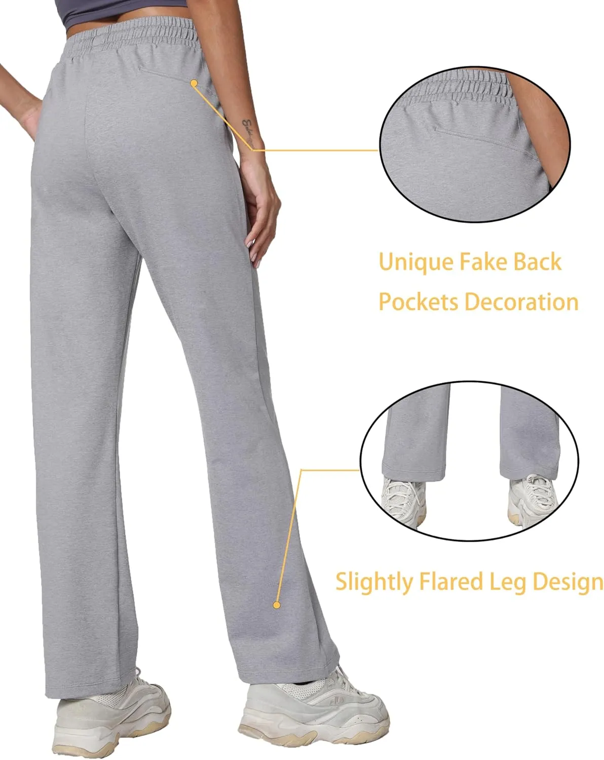 Women's Workout Joggers with Pockets-Quick Dry Athletic Lounge Pants for Hiking Yoga and Running