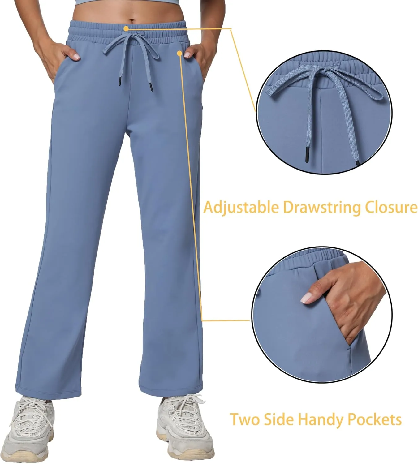 Women's Workout Joggers with Pockets-Quick Dry Athletic Lounge Pants for Hiking Yoga and Running