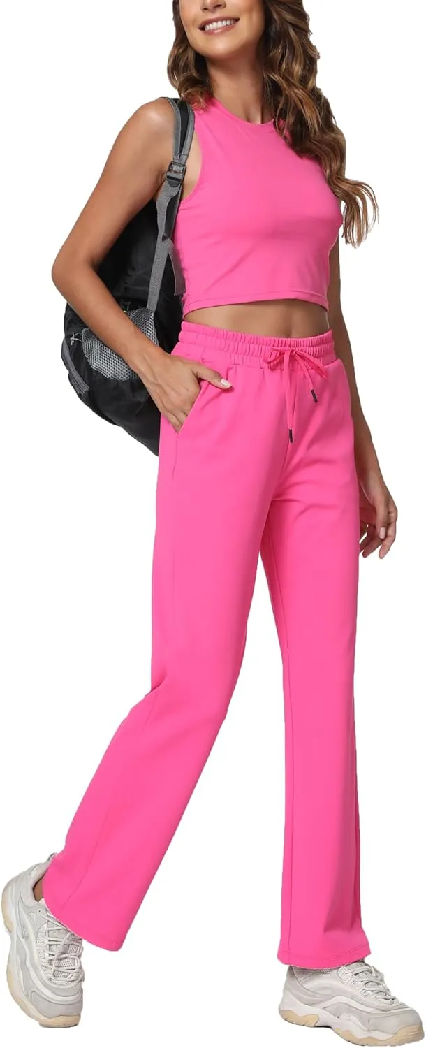 Women's Workout Joggers with Pockets-Quick Dry Athletic Lounge Pants for Hiking Yoga and Running