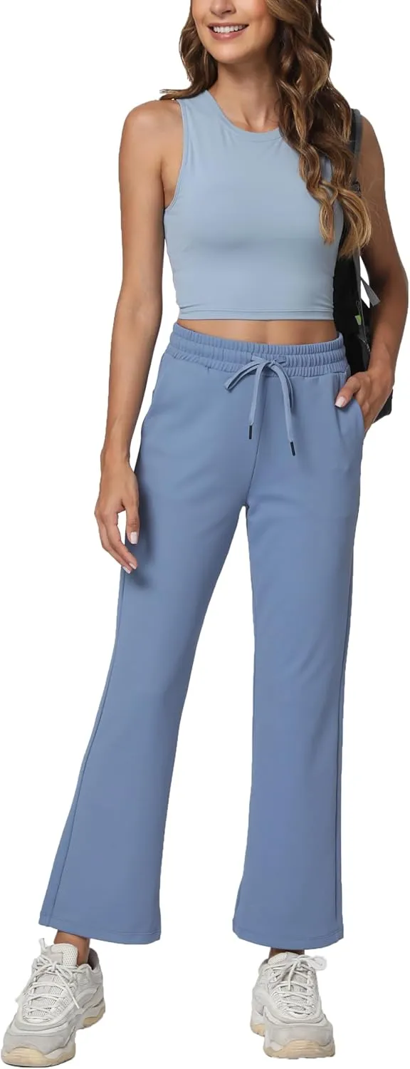 Women's Workout Joggers with Pockets-Quick Dry Athletic Lounge Pants for Hiking Yoga and Running