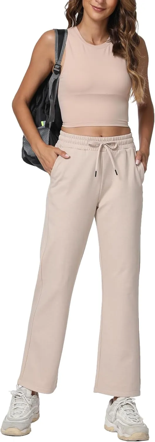 Women's Workout Joggers with Pockets-Quick Dry Athletic Lounge Pants for Hiking Yoga and Running