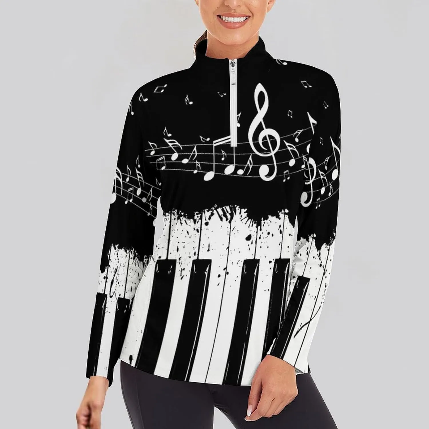 Women's Zip Shirts Pullover Long Sleeve Quick Dry Workout Hiking Athletic Shirts