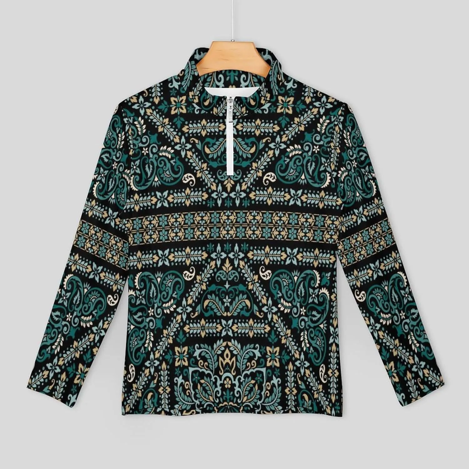 Women's Zip Shirts Pullover Long Sleeve Quick Dry Workout Hiking Athletic Shirts