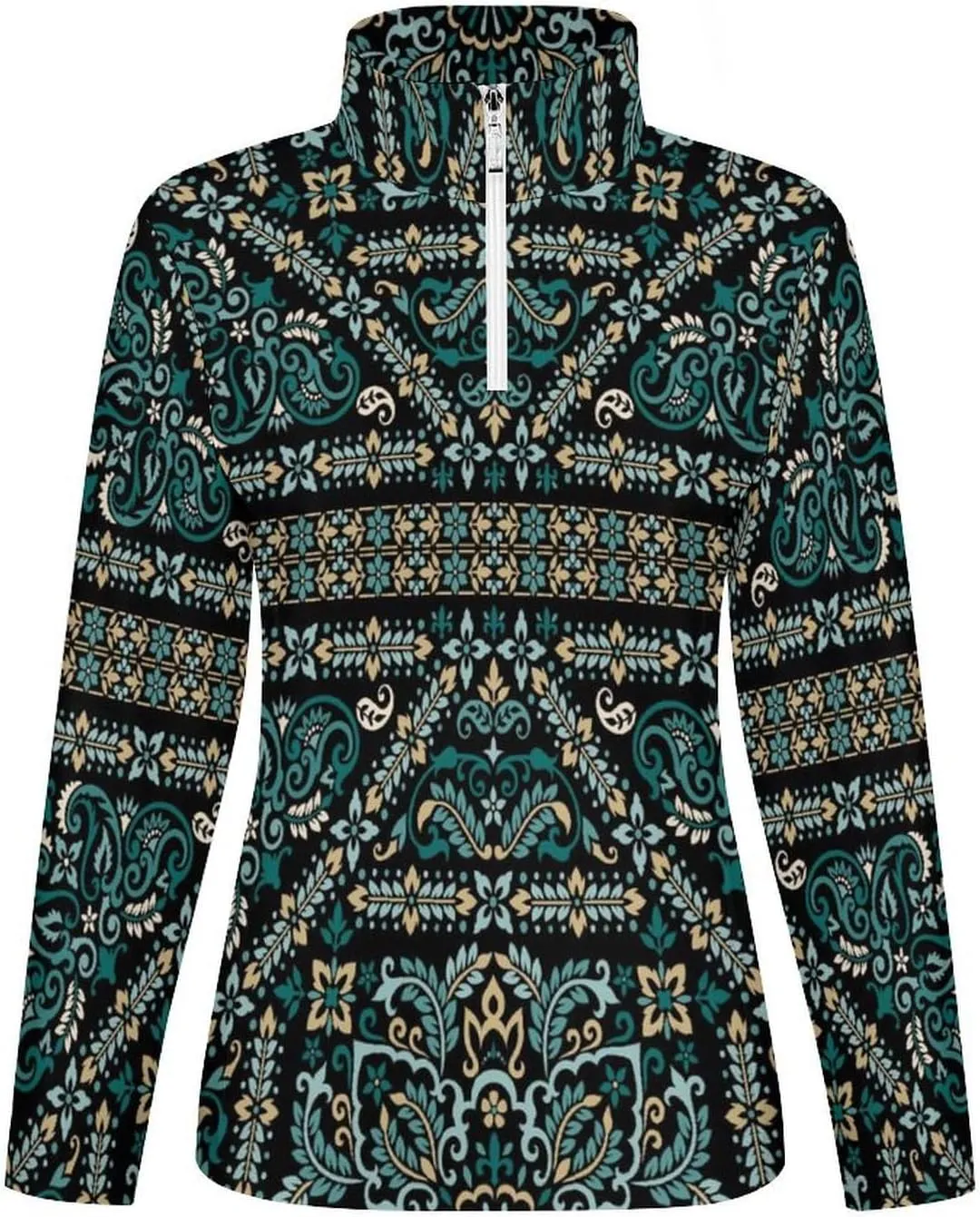 Women's Zip Shirts Pullover Long Sleeve Quick Dry Workout Hiking Athletic Shirts