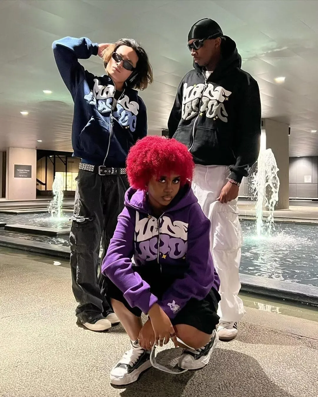 Y2K Zip Up Hoodies Puff Print Grunge Graphic Jackets Hip Hop Streetwear Sweatshirts Unisex