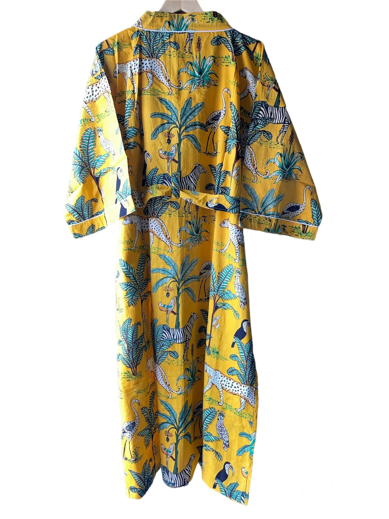 Yellow Safari Print - Kimono Robe