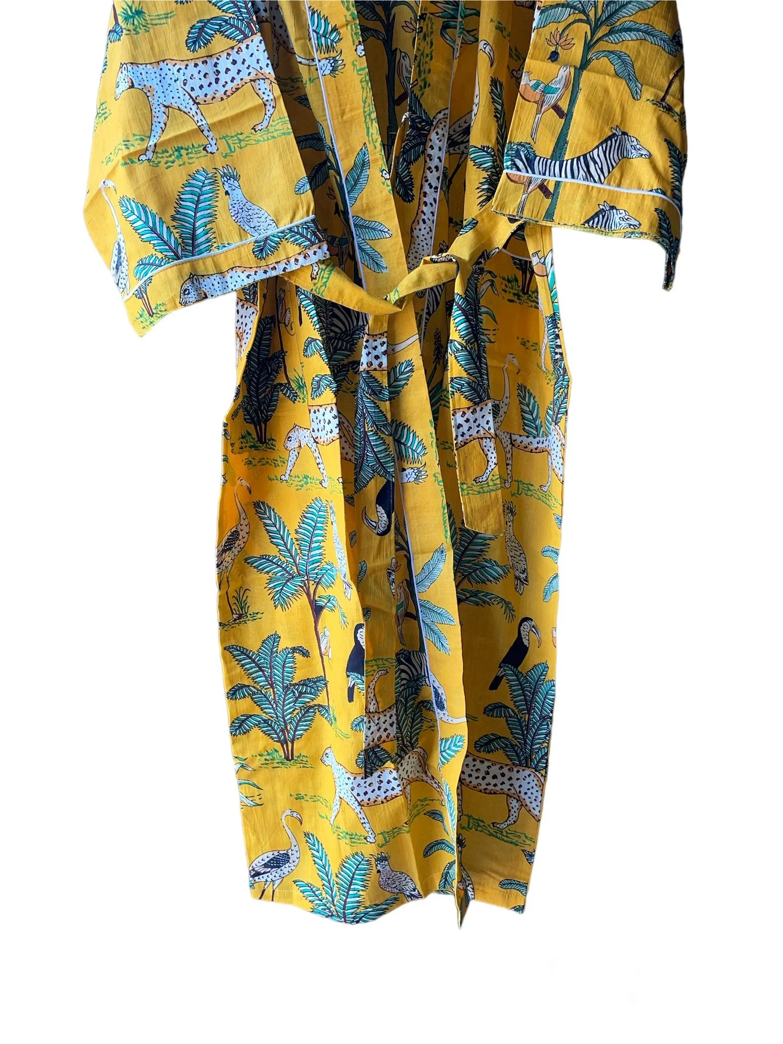 Yellow Safari Print - Kimono Robe