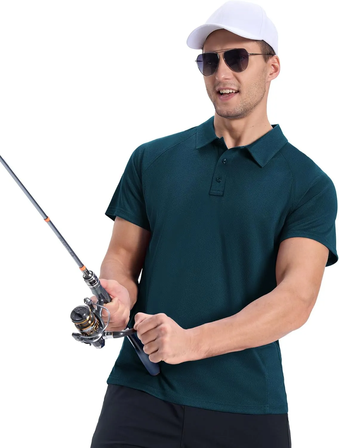 ZITY 3 Pack Polo Shirts for Men Cool Dry Outdoor Fishing Athletic Fit Short Sleeve Collared T-Shirts