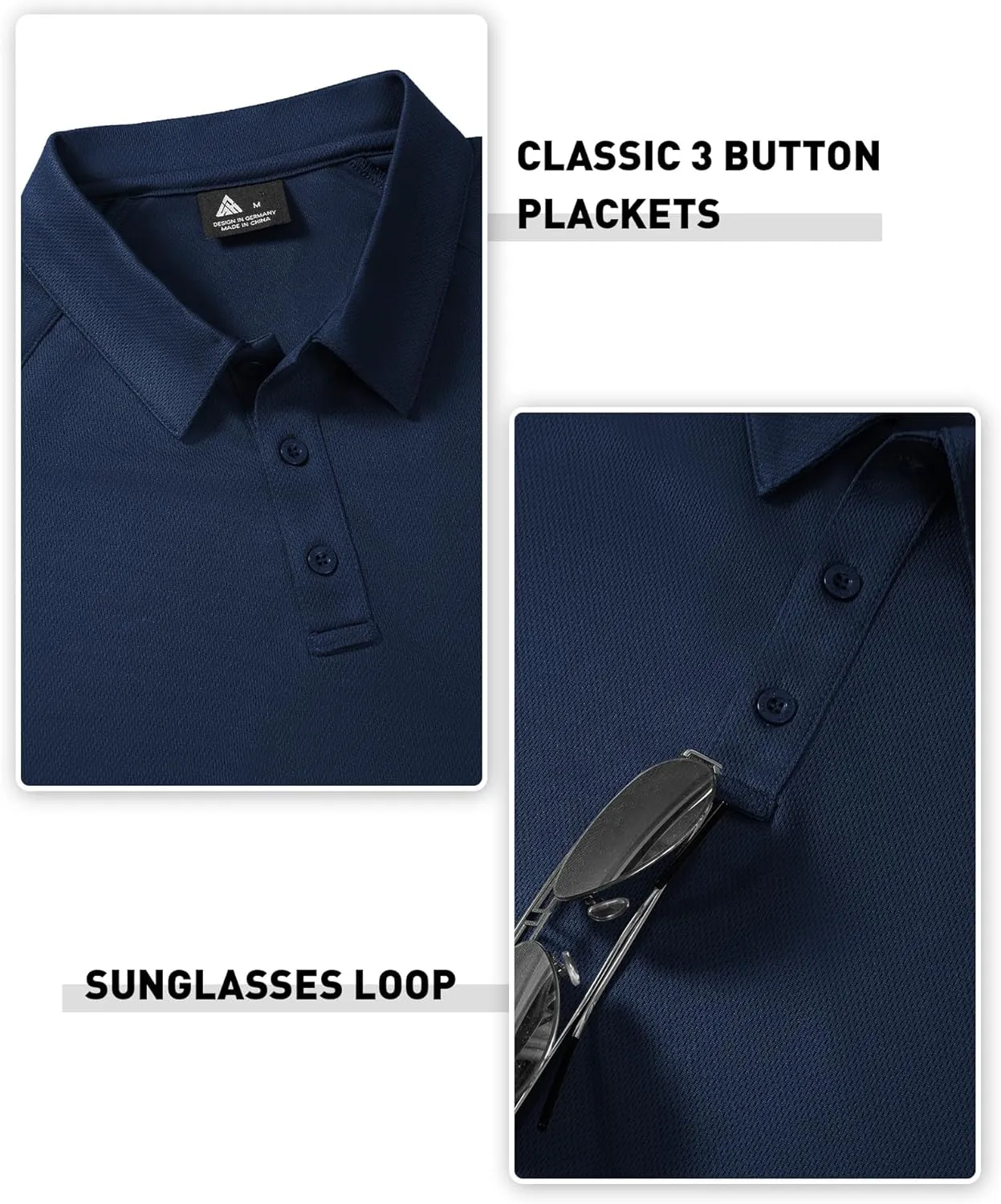 ZITY 3 Pack Polo Shirts for Men Cool Dry Outdoor Fishing Athletic Fit Short Sleeve Collared T-Shirts