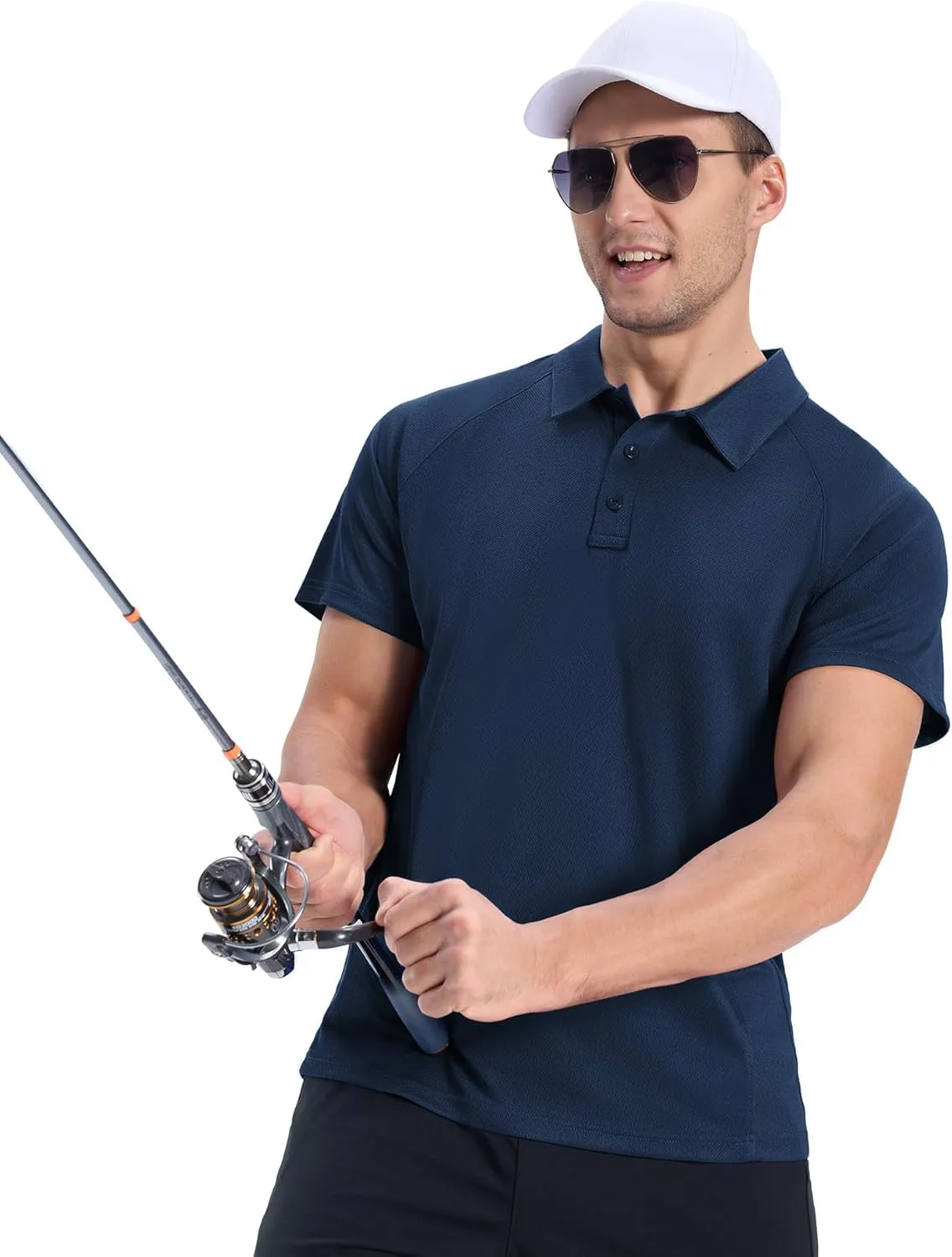 ZITY 3 Pack Polo Shirts for Men Cool Dry Outdoor Fishing Athletic Fit Short Sleeve Collared T-Shirts